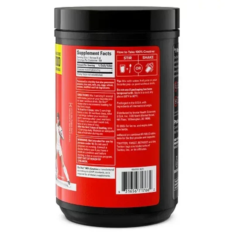 Six Star 100% Creatine Powder, Unflavored (1.10 Lb. Approx. 100 Servings)