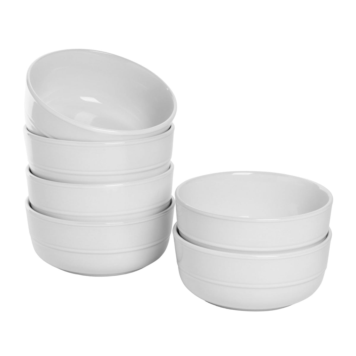 10 Strawberry Street Double Line 6.25"/24 oz Round Cereal Bowl, Set of 6, Seafoam