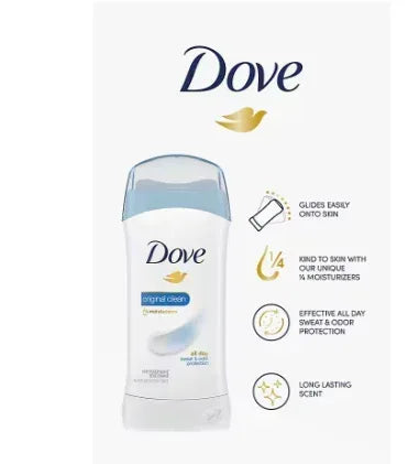 Dove Original Clean Antiperspirant Deodorant Invisible Solid, 4 pk./2.6 oz.