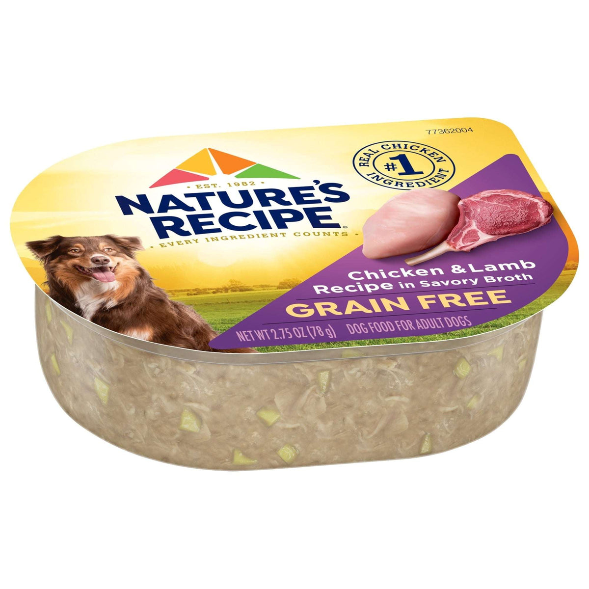 (12 pack) Nature's Recipe Grain Free Chicken & Lamb in Savory Broth Wet Dog Food, 2.75 oz Cup