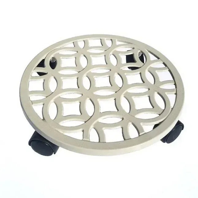 allen + roth 12-in L x 12-in D x 2.7-in H Off-white Plant Caddy
