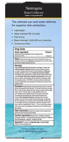 Neutrogena Beach Defense SPF 50 Spray Sunscreen – 2 Pack