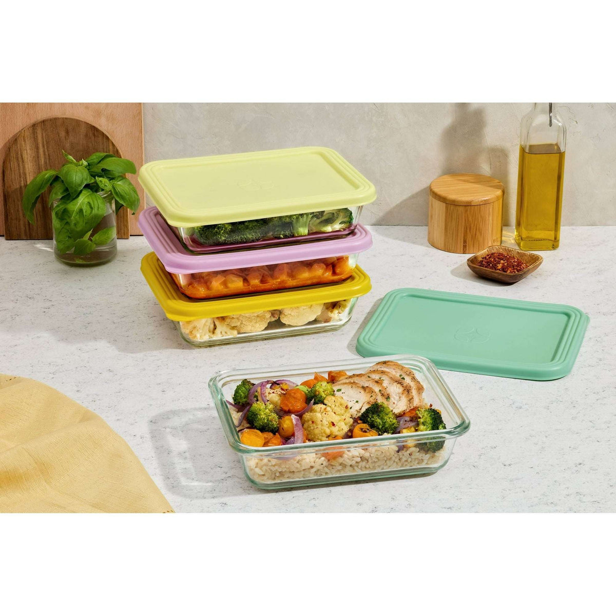 Ello Everyday 4.5 Cup 8PC Glass Meal Prep Set