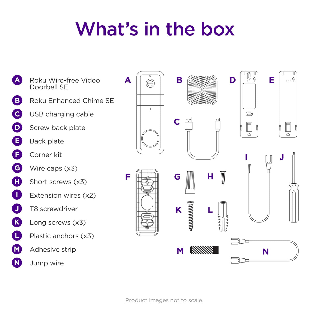 Roku Wire-Free Video Doorbell & Chime SE (1-Pack) with Motion & Sound Detection - Voice Control