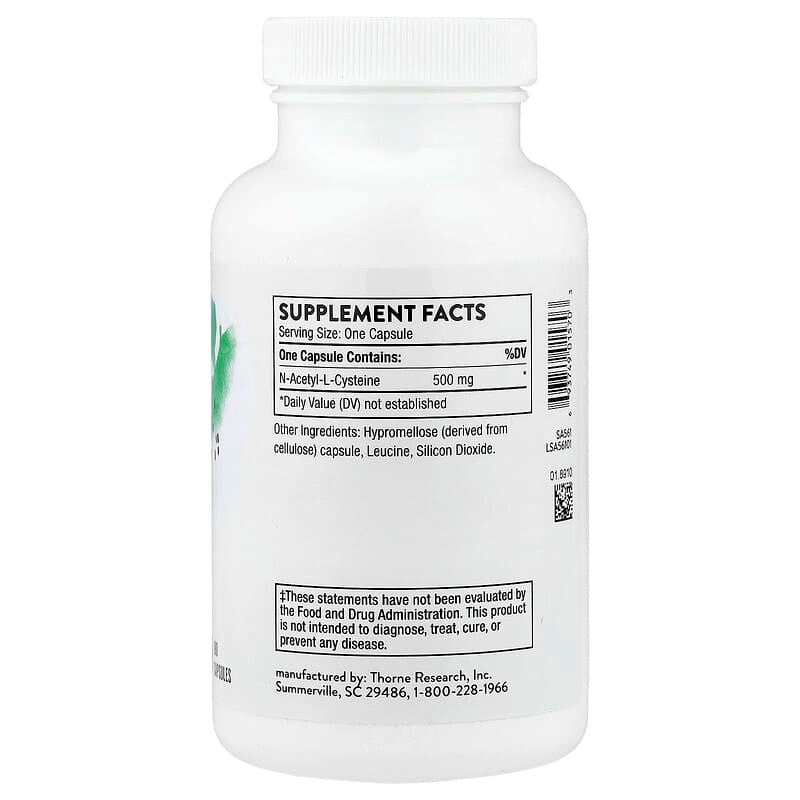 Thorne, NAC, Capsules (500 mg per Capsule)