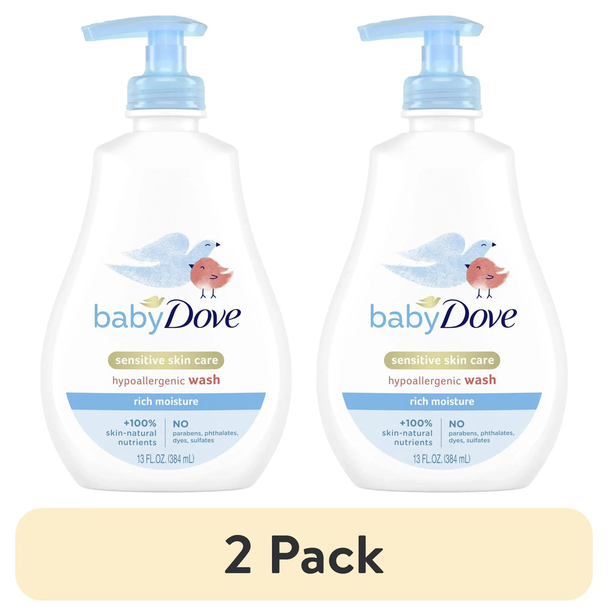 Baby Dove Rich Moisture Hypoallergnic Wash Newborn Sensitive Skin, 13 oz