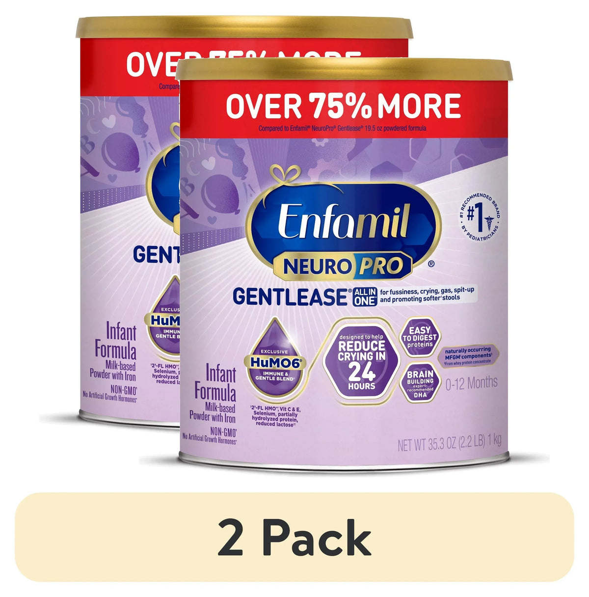 Enfamil NeuroPro Gentlease Baby Formula for Easing Fussiness, Gas, Spit-up in 24 Hrs, 35.3 Oz XL Value Can