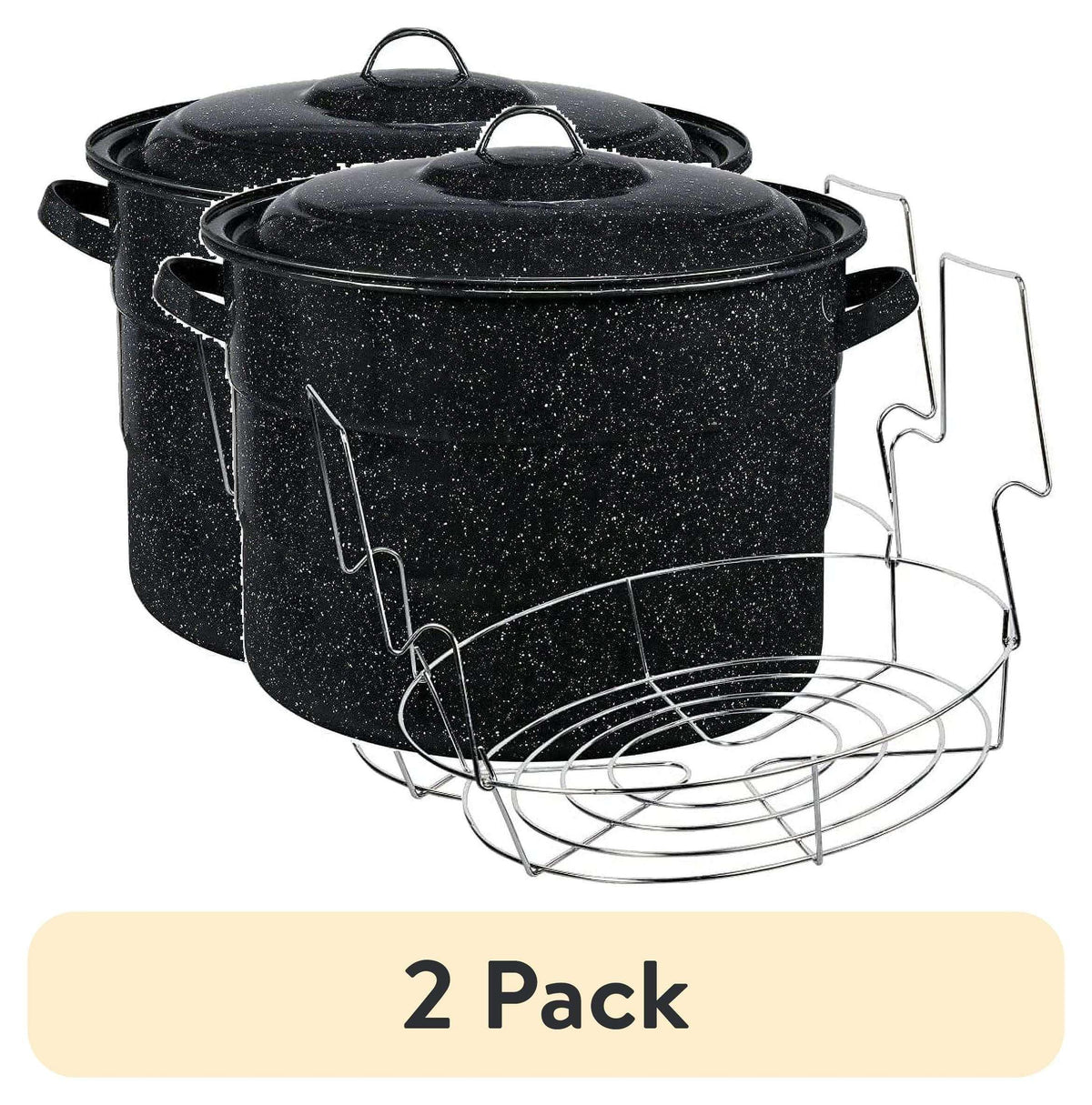 Granite Ware 21.5 Quart Water Bath Canner, Large Enamel Canning Pot with Rack, Canning Supplies for Jam, Salsa and Pickles