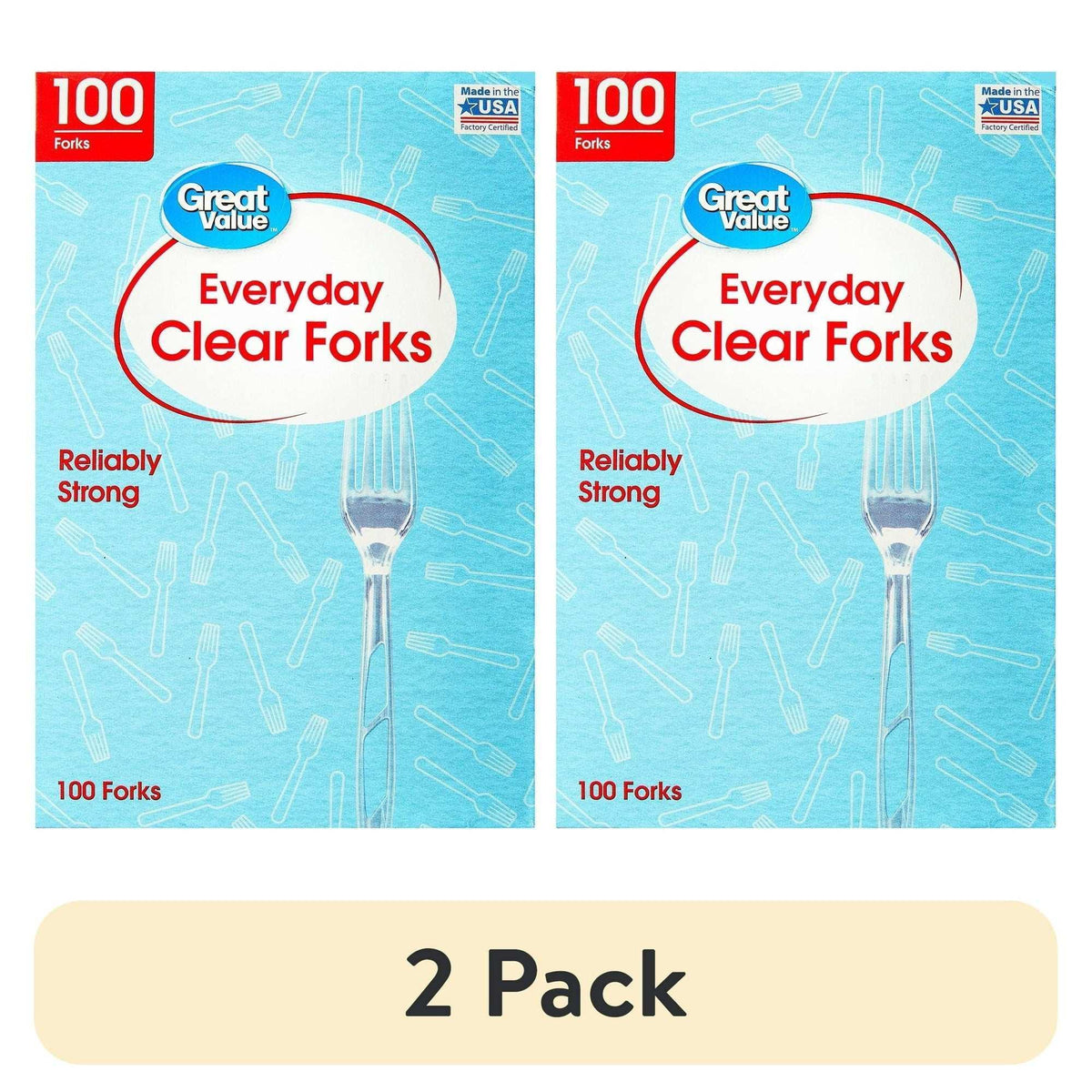 Great Value Everyday Clear Forks, 100 Count