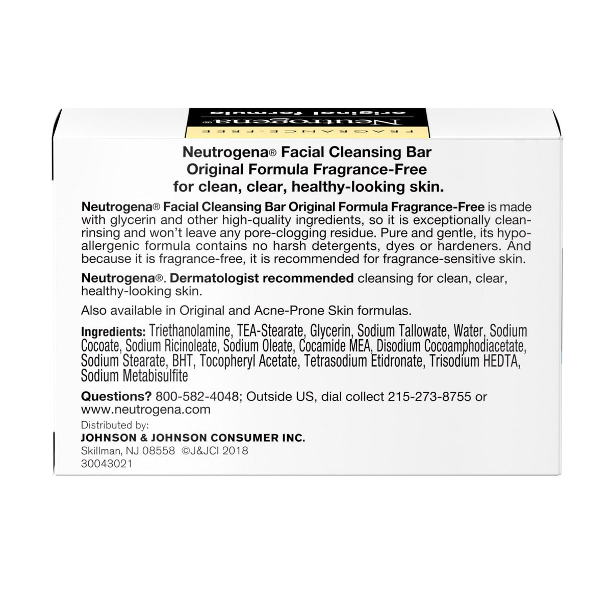 (2 pack) Neutrogena Original Gentle Facial Cleansing Bar, Fragrance-Free Daily Face Soap, 3.5 oz