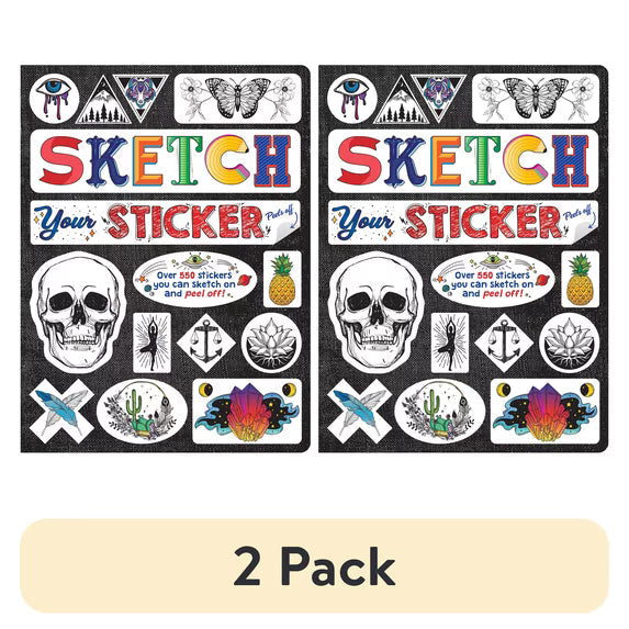 Piccadilly Sketch Your Sticker Journal for Ages 6 and Up, 7.3 x 9.7", Sticker Paper