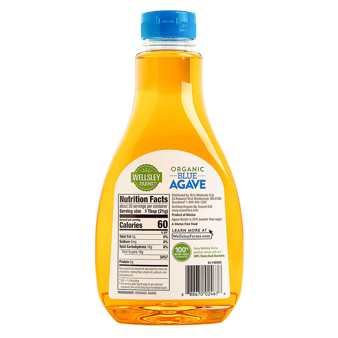 Wellsley Farms Organic Blue Agave, 44 oz.