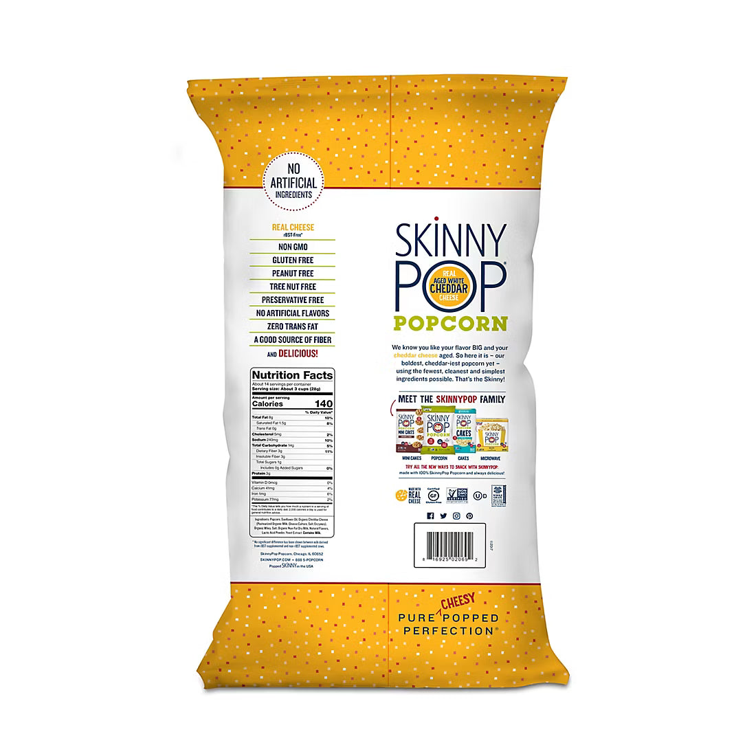 SkinnyPop Aged White Cheddar Cheese Popcorn, 14 oz.