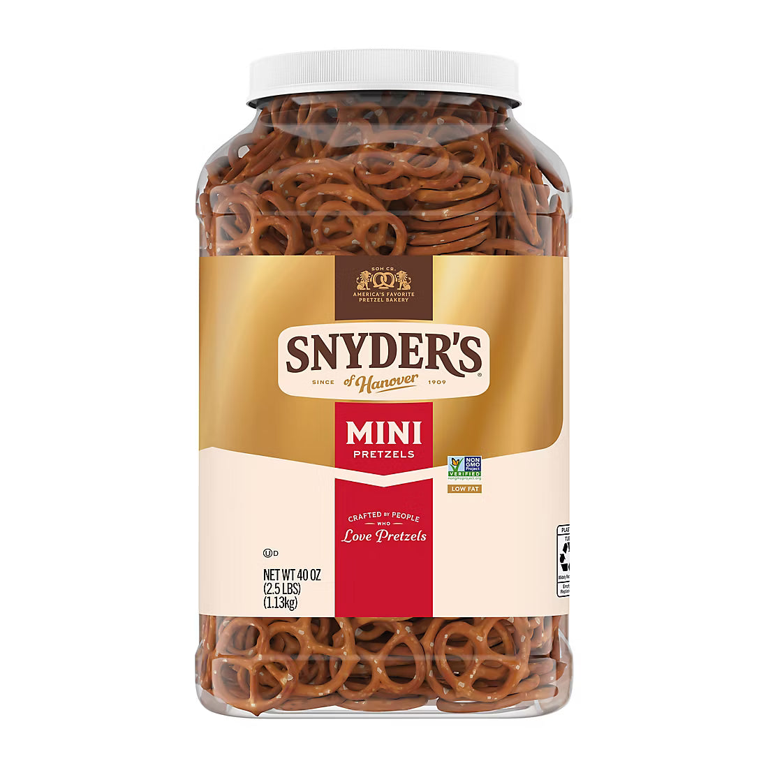 Snyder's of Hanover Mini Pretzels, Canister, 40 oz.
