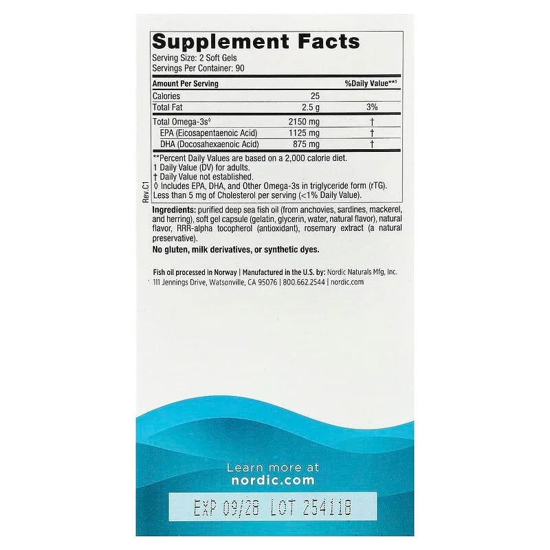 Nordic Naturals, Ultimate Omega® 2X, Lemon, 60 Softgels (1,075 mg per Softgel)