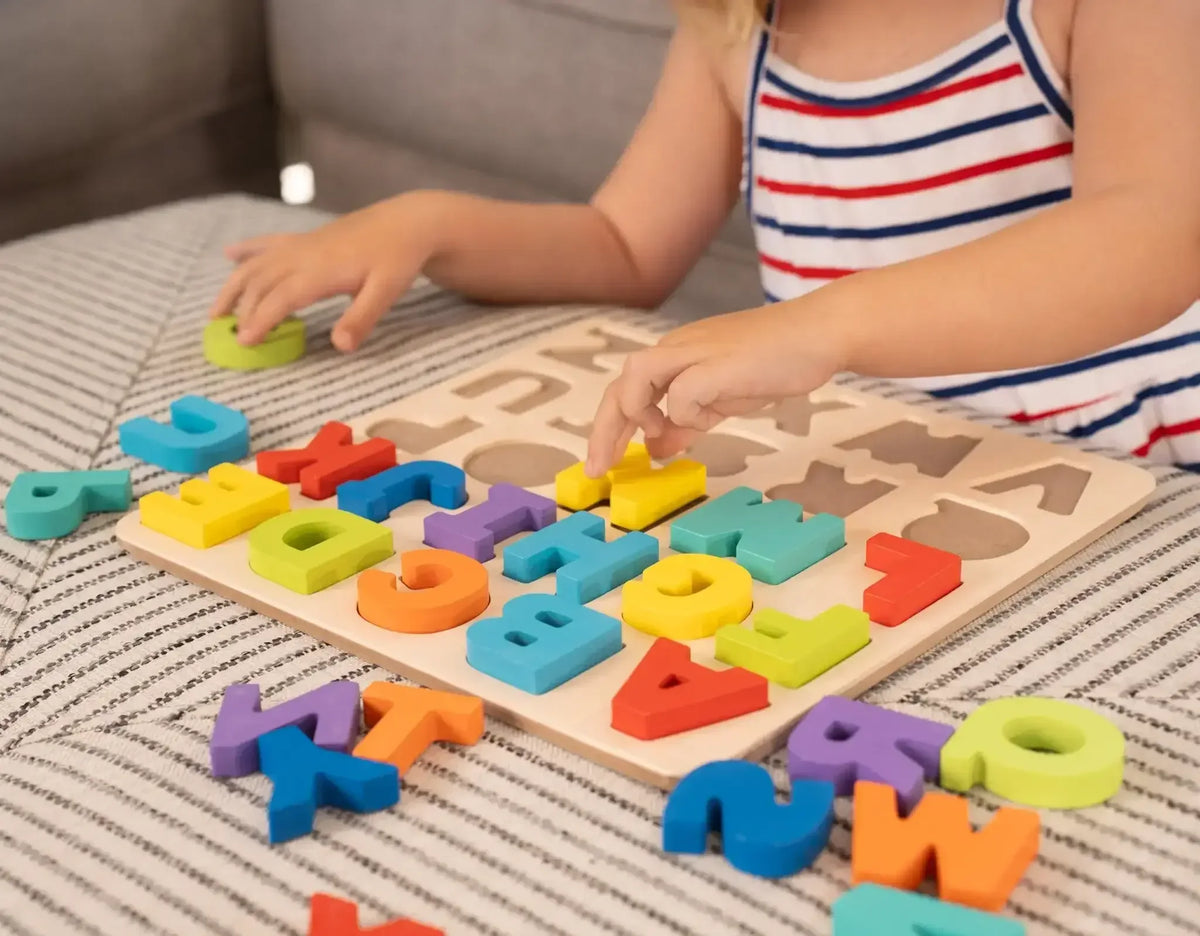 Spark Create Imagine Wooden Alphabet Puzzle, Baby and Toddler Toys for Children Ages 18 Months