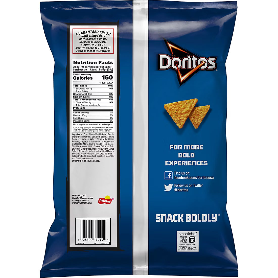 Doritos Nacho Cheese & Doritos Cool Ranch Tortilla Chips, 2 pk.