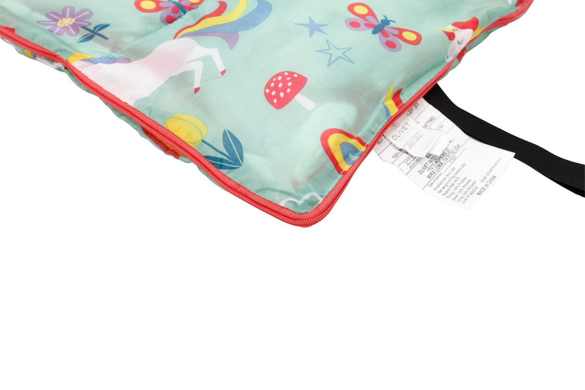 CRCKT Kids Rectangular 50°F Sleeping Bag with Unicorn Print