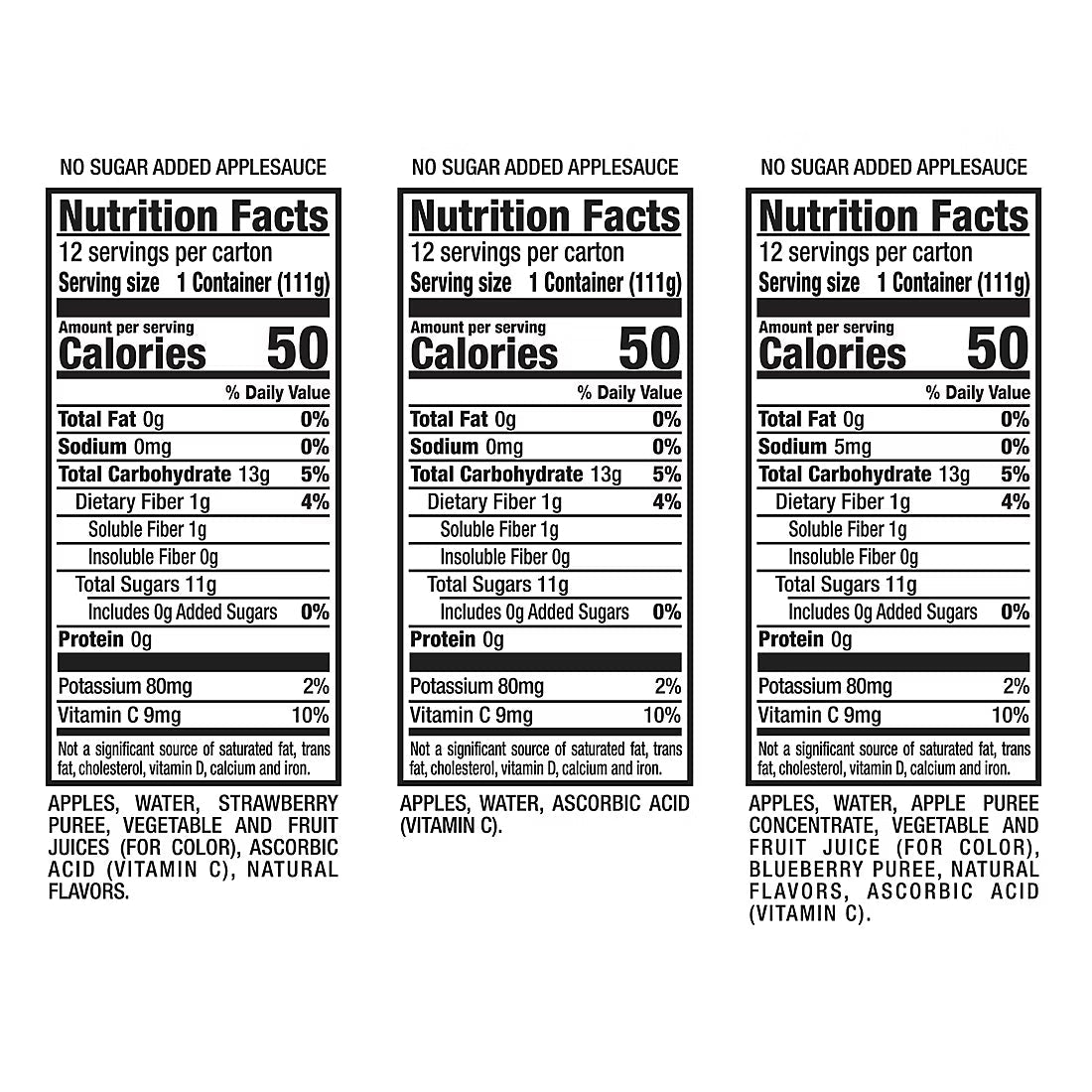 Mott's No Sugar Added Applesauce Variety Pack Cups, 36 pk./3.9 oz.