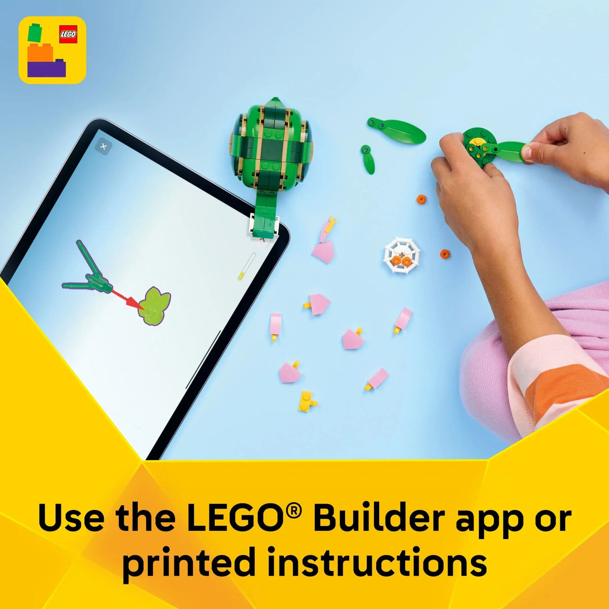 LEGO Creator 3 in 1 Turtle with a Water Lily Flower - Building Toy for Girls & Boys, Ages 7+ - Easter Basket Gift for Kids - Build a Chameleon, Frog, or Turtle - 31377