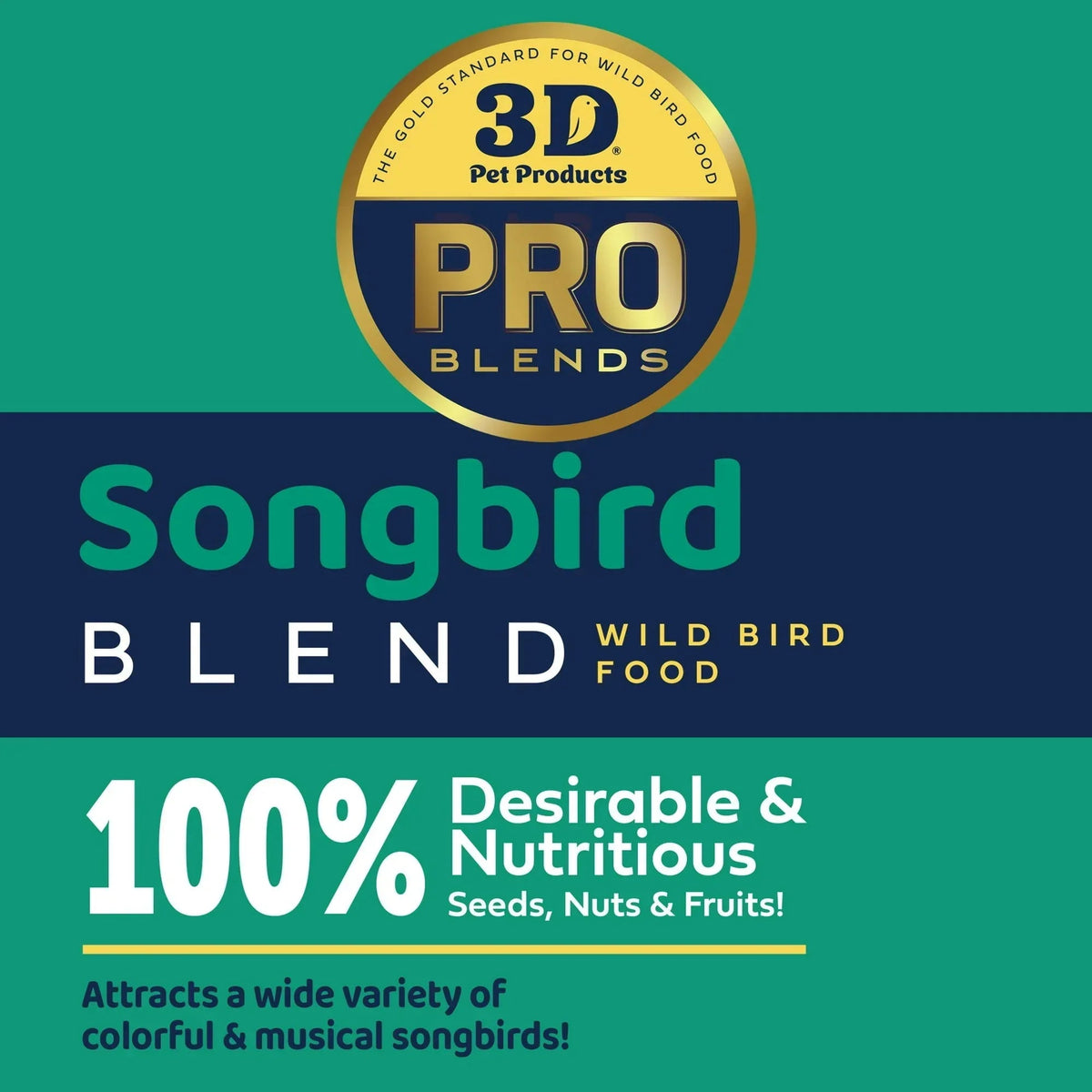 3-D Pro Blends Songbird Blend Wild Bird Food, Wild Bird Seeds, 5 Pounds