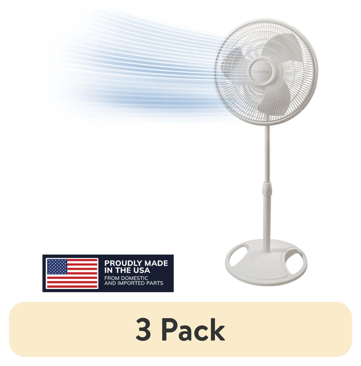 Lasko 16" Oscillating Pedestal Fan with Adjustable Height and Tilt-Back Head for Whole Room Cooling, Black, S16500
