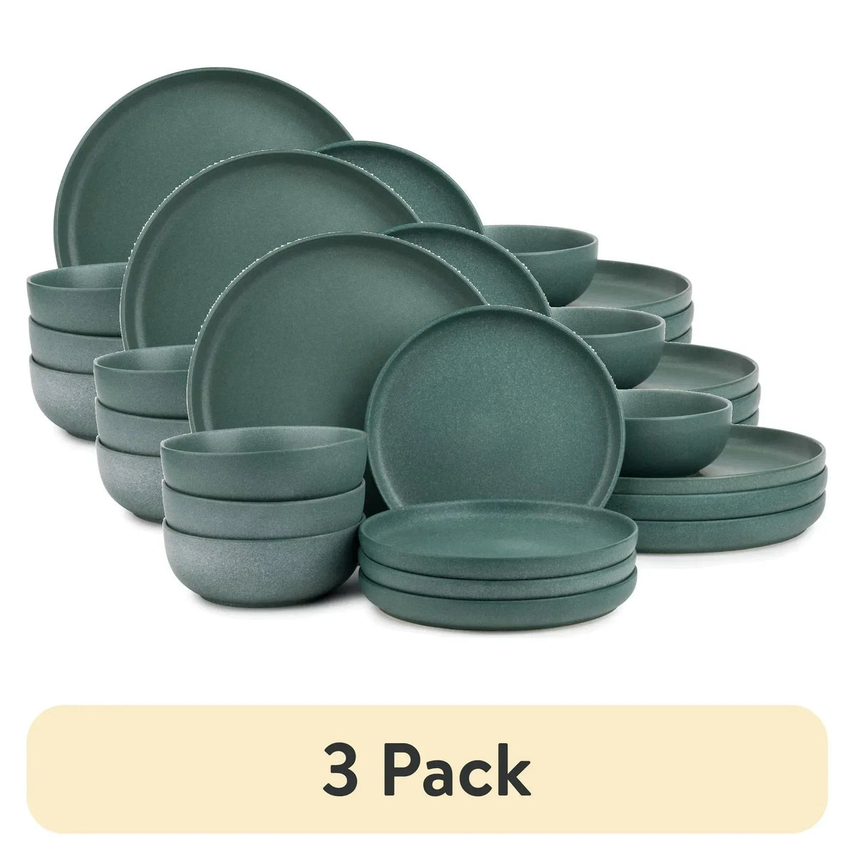 Thyme & Table Caspian Green 12-Piece Ceramic Dinnerware Set