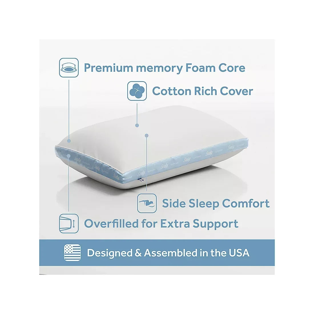 Sealy Standard/Queen Extra Firm Pillow, 2 pk.