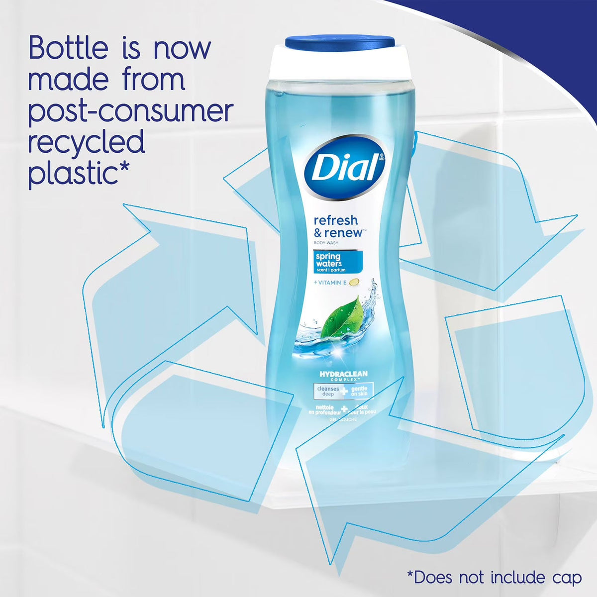 Dial Refresh & Renew Body Wash, Spring Water, 16 fl. oz., 4 pk.