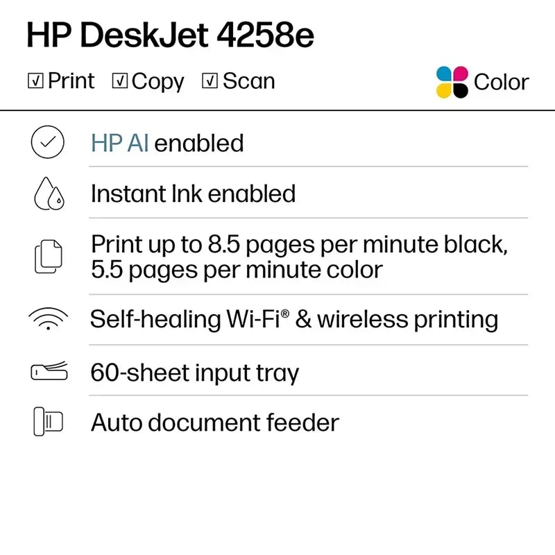 HP Deskjet 4258E All-in-one Printer