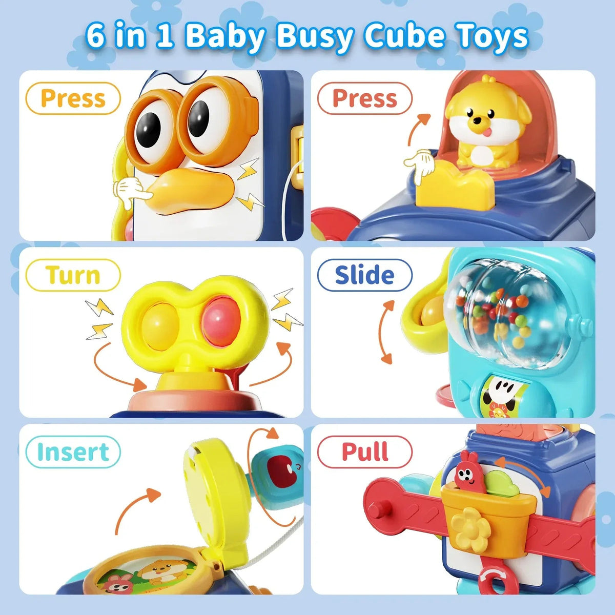 Dimoarch 4 in 1 Baby Toys 6-12 Months Boys Girls, Montessori Babies Toy, Infant Toys Suitable for 3-6-9-12 Months Old Baby Boys and Girls Toy Bundles Gift
