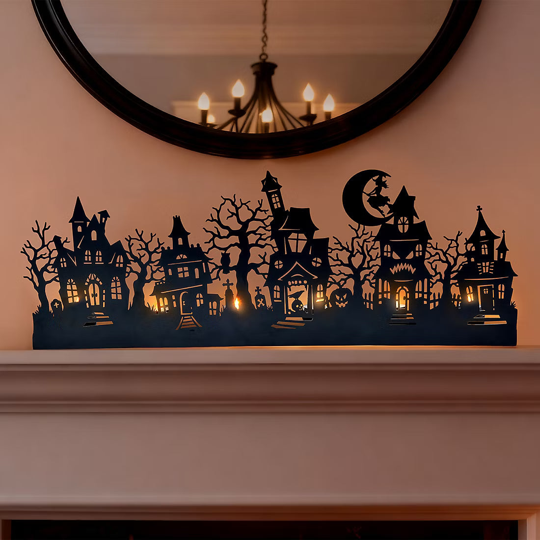 Berkley Jensen Metal Halloween Candle Holder with LED T-lights