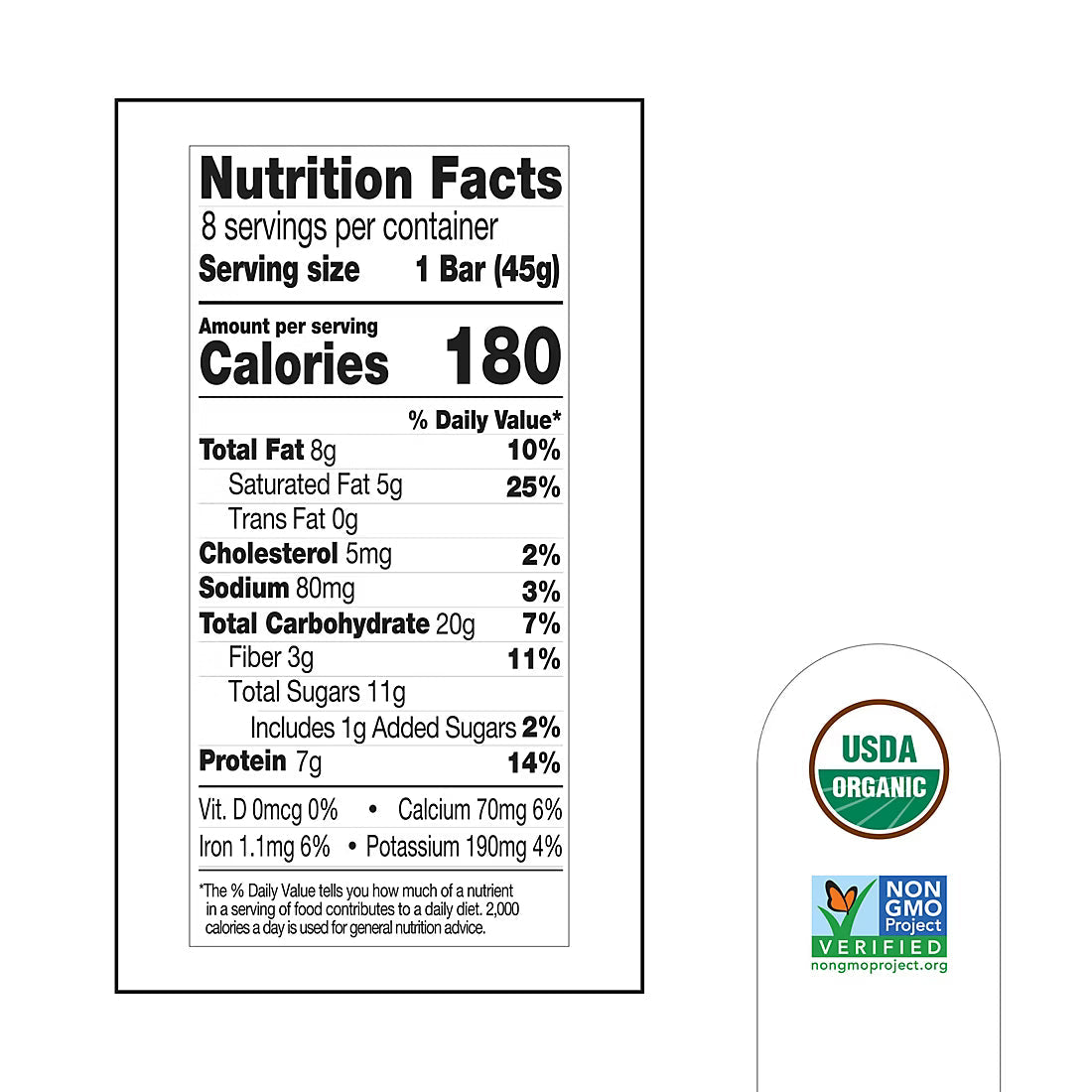 Once Upon A Farm Refrigerated Protein Bars, Cinnamon Roll, 8 pk./1.6 oz.