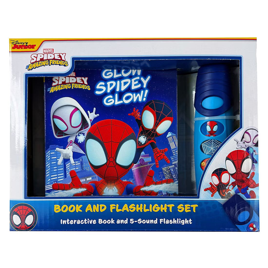 Disney Junior Marvel Spidey and His Amazing Friends: Glow Spidey Glow! Book and 5-Sound Flashlight Set