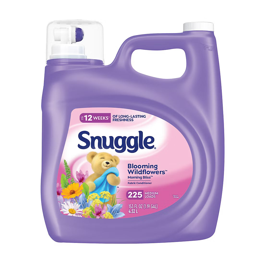 Snuggle Blooming Wildflowers Liquid Fabric Softener, 225 Loads, 153 fl. oz.
