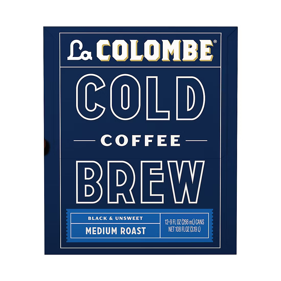 La Colombe Black Cold Brew Coffee, No Sugar Added, 180mg Caffeine, Cans, 12 pk./9 fl. oz.