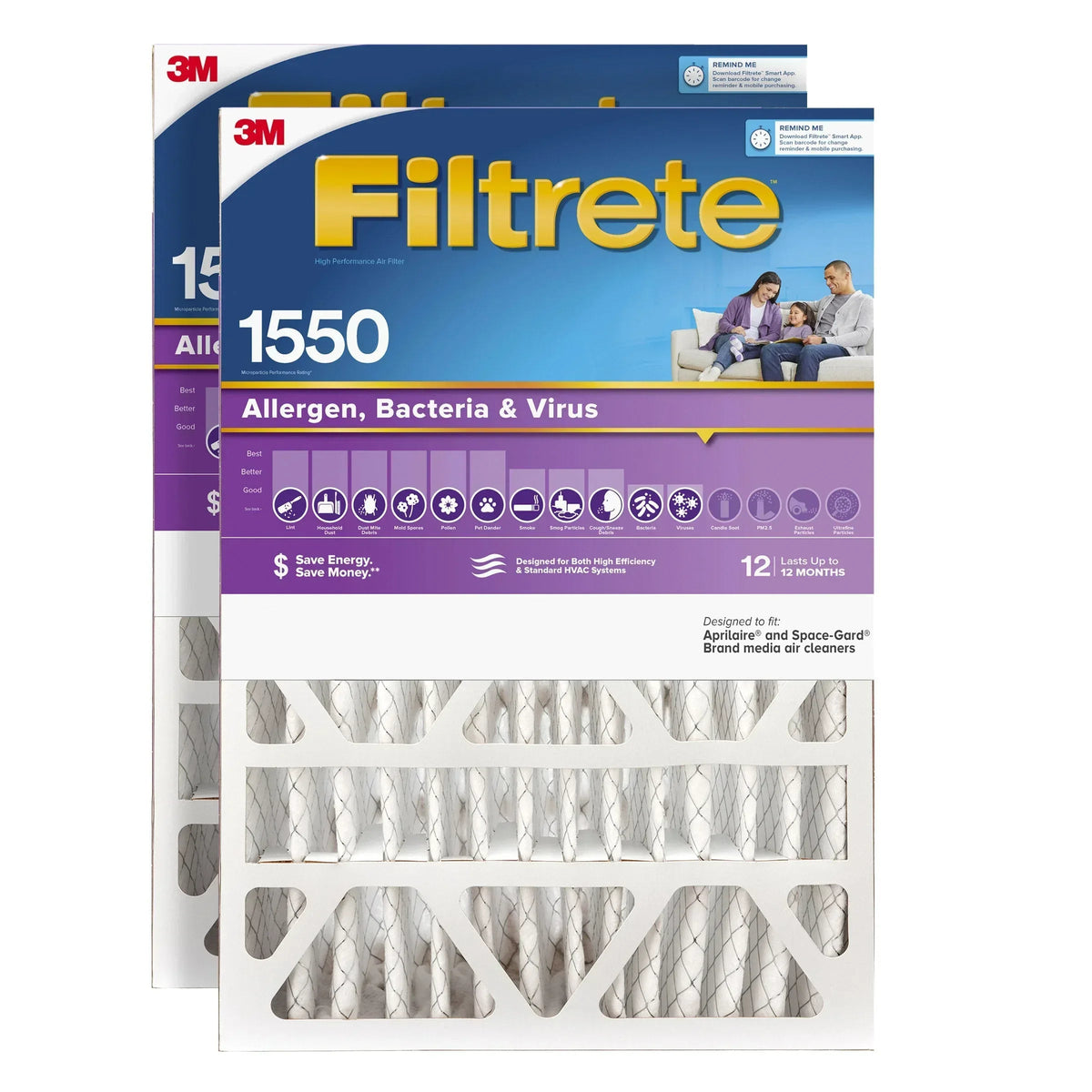 3M Ultra Allergen Reduction Deep Pleat 4" Filter, 2-pack