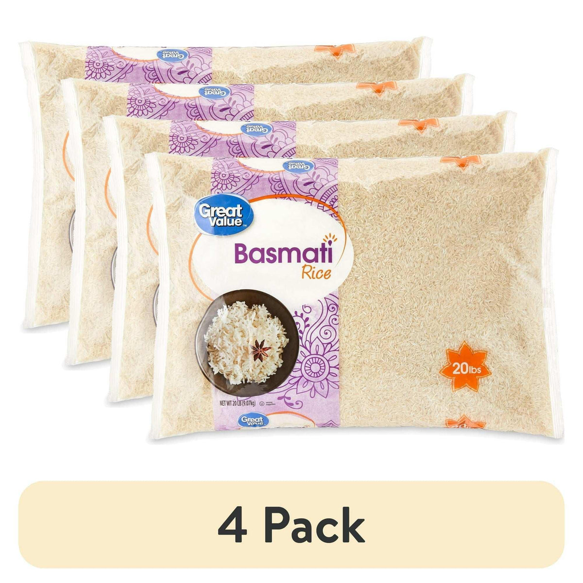 Great Value Basmati Rice, 20 lb