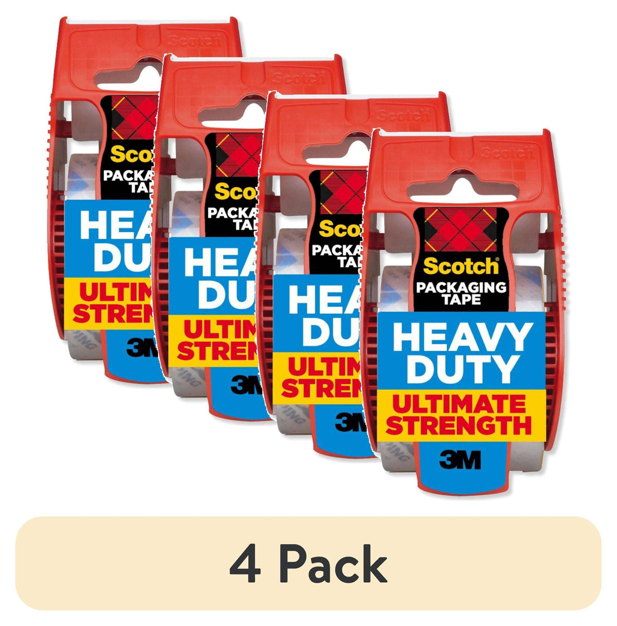 Scotch Heavy Duty Packaging Tape, Clear, 1.88 in. x 25.6 yd, 1 Total