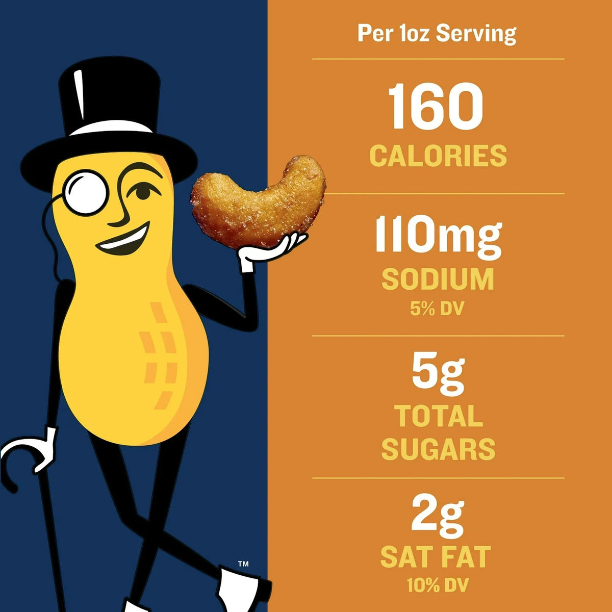 PLANTERS Deluxe Honey Roasted Whole Cashews, Sweet and Salty Snacks, Plant Based Protein, 8.25 oz Steel Can