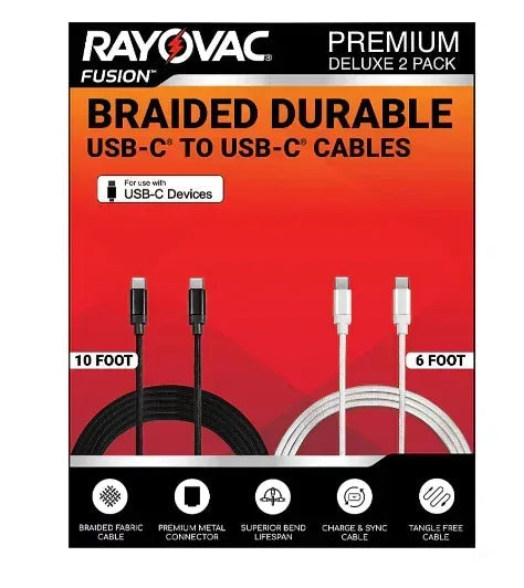 Rayovac USB-C Cables, 2 pk.