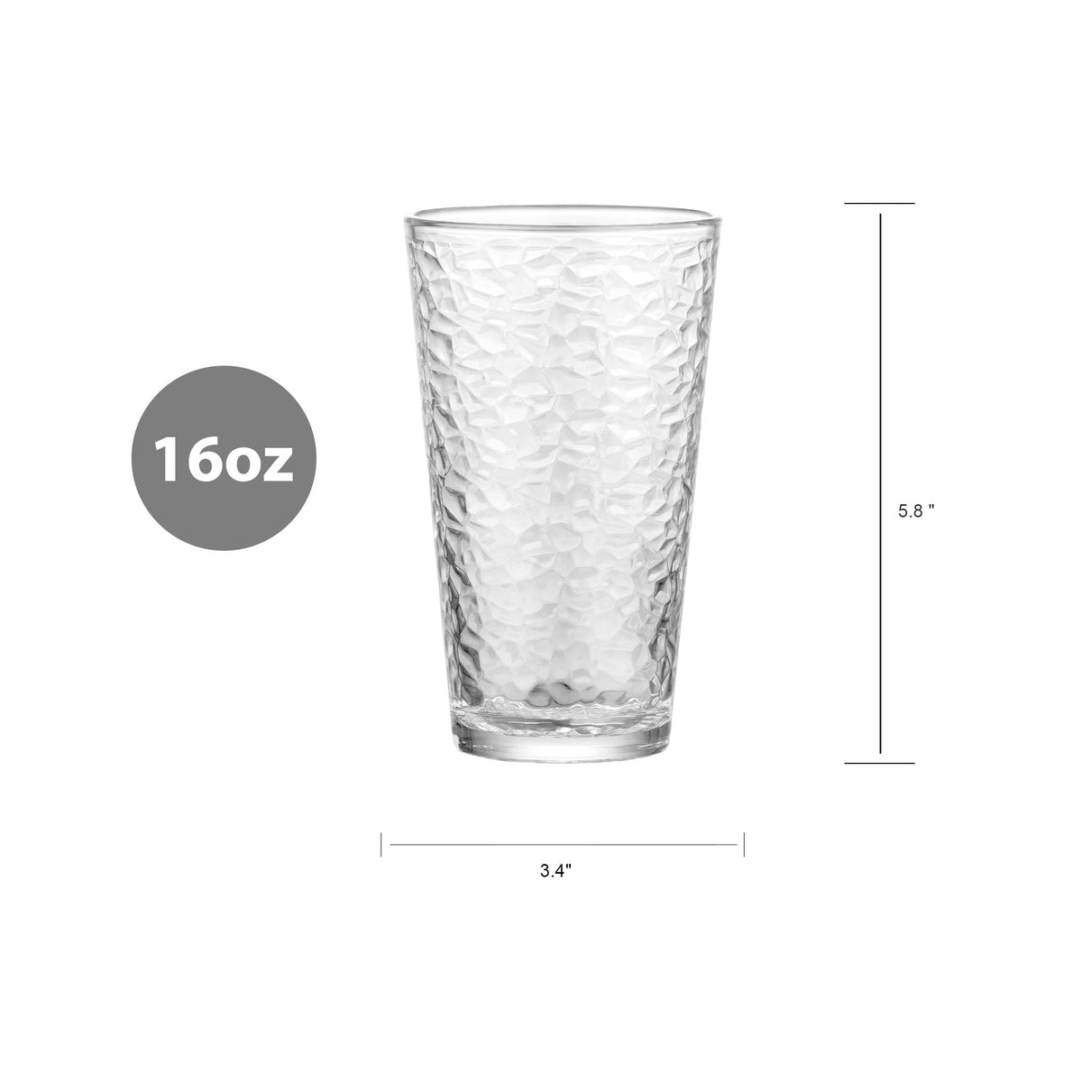 (4 pack) Mainstays Annesdale Glass Drinking Beverage Glasses, 16 oz (Set of 8)