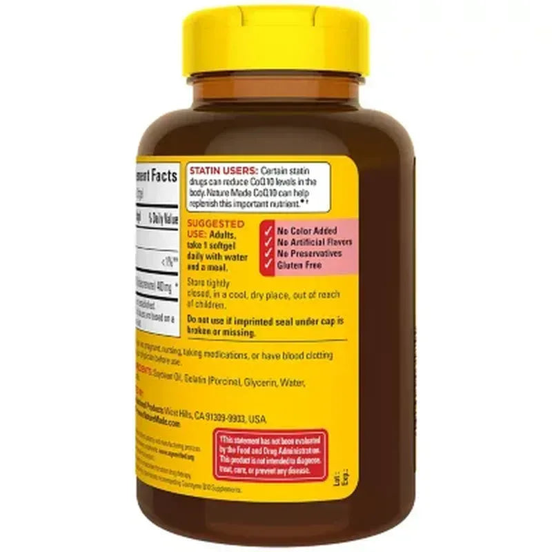 Nature Made Coenzymeq10 Softgels, 400 Mg Coq10 (90 Ct.)