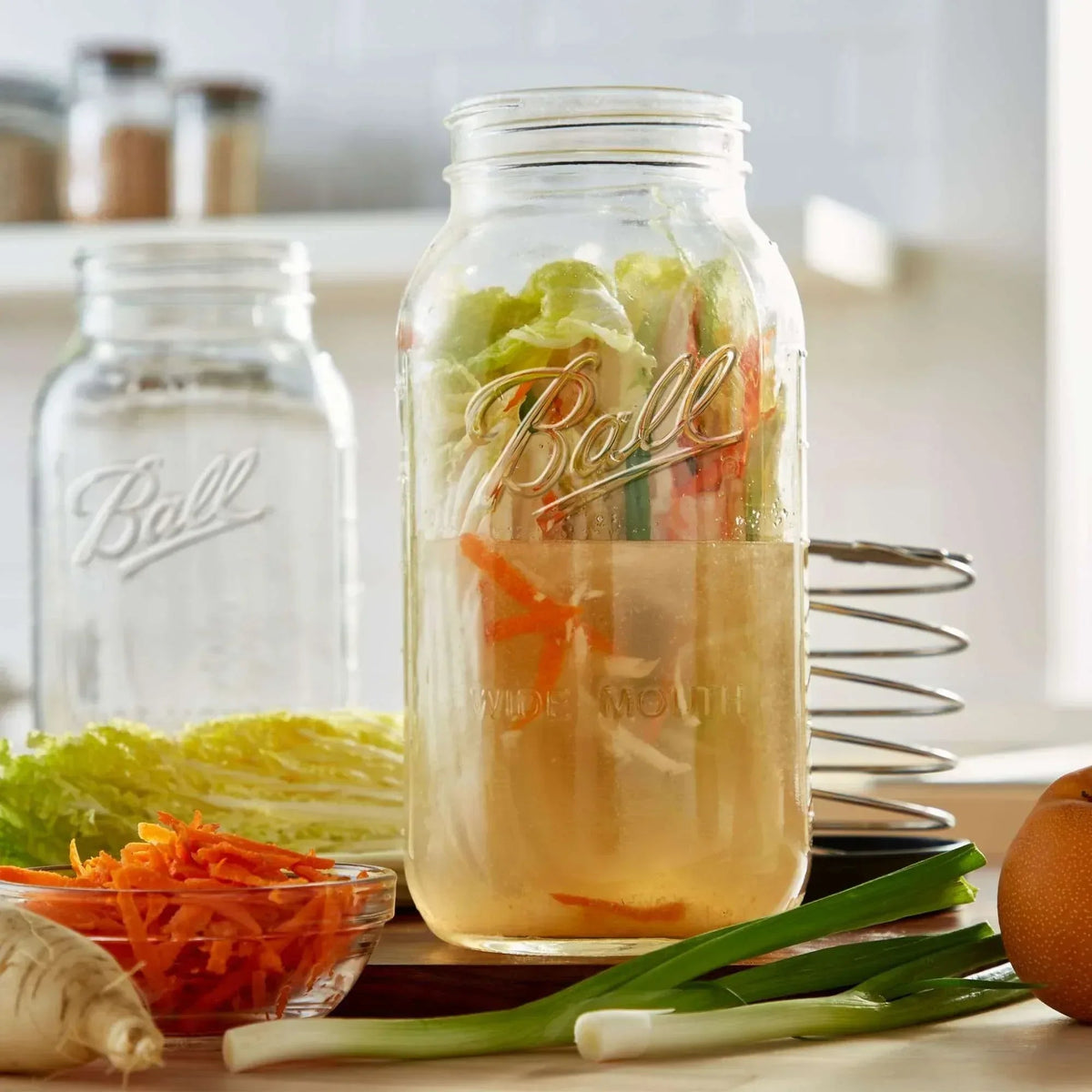 Ball Wide Mouth Half-Gallon 64-oz. Glass Mason Jar with Lid and Band