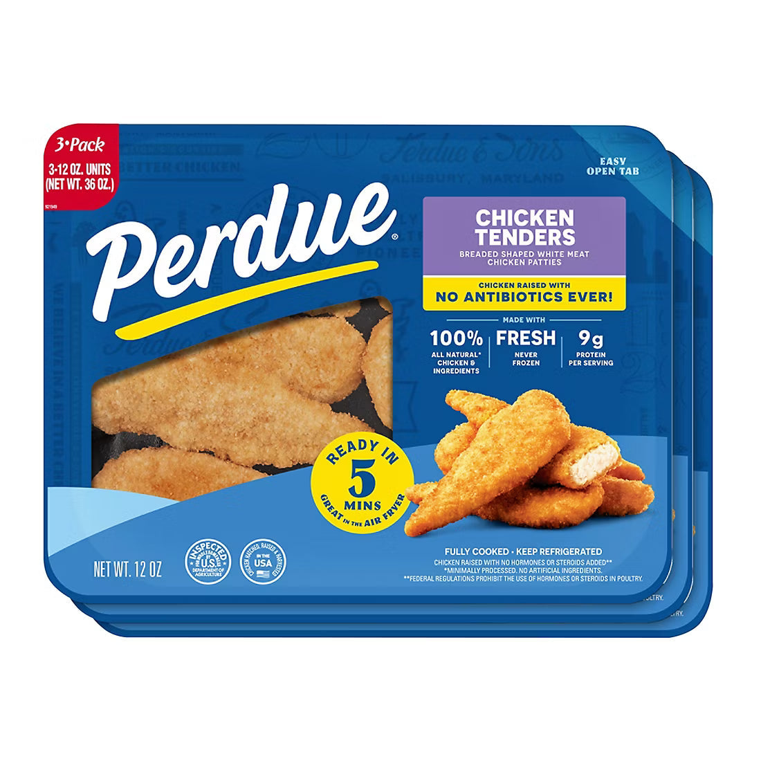 Perdue Refrigerated Breaded No Antibiotics Ever Chicken Breast Strips, 3 pk./0.75 lb.