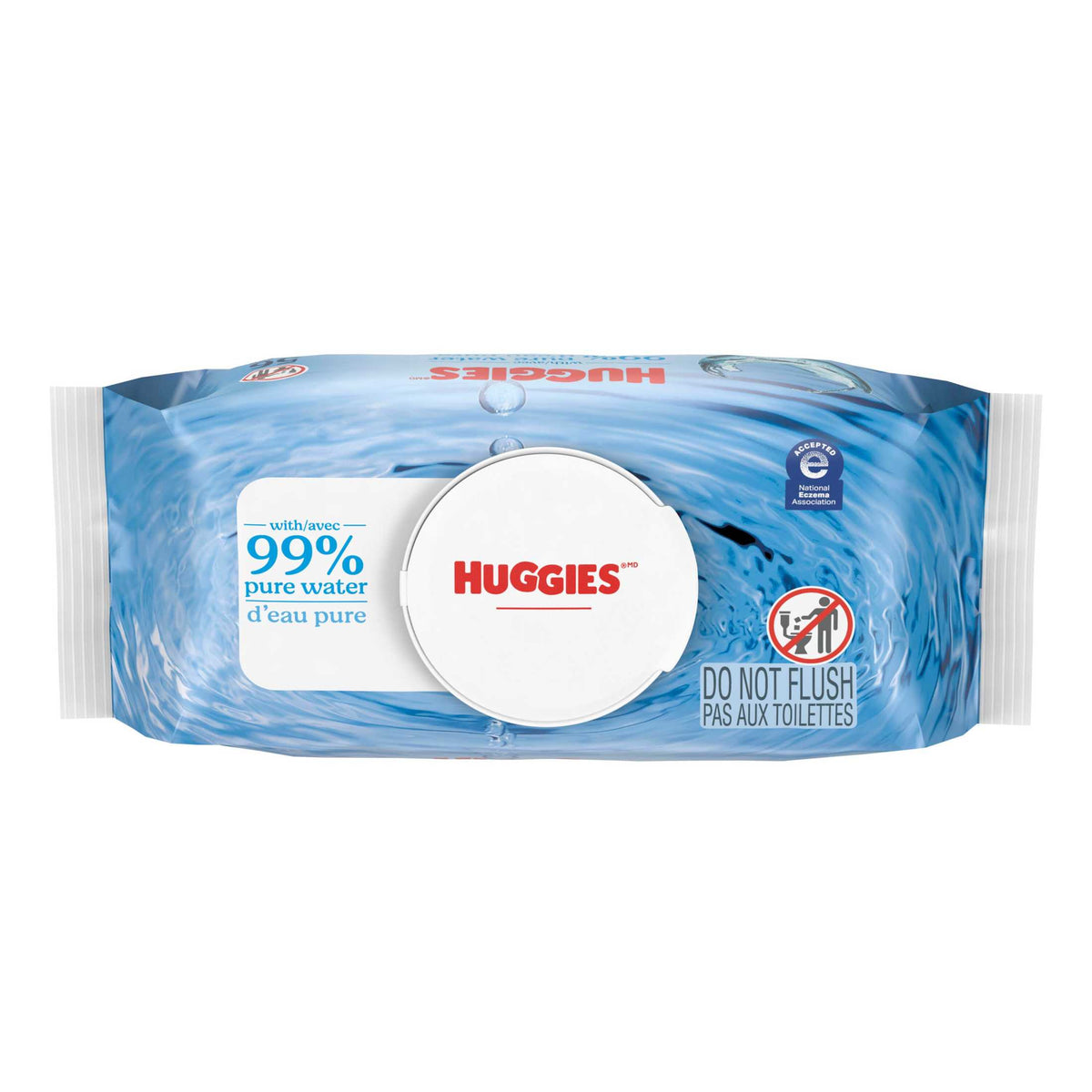 Huggies 99% Pure Water Unscented Wipes, 1 Flip-Top Packs, 56 Total Count
