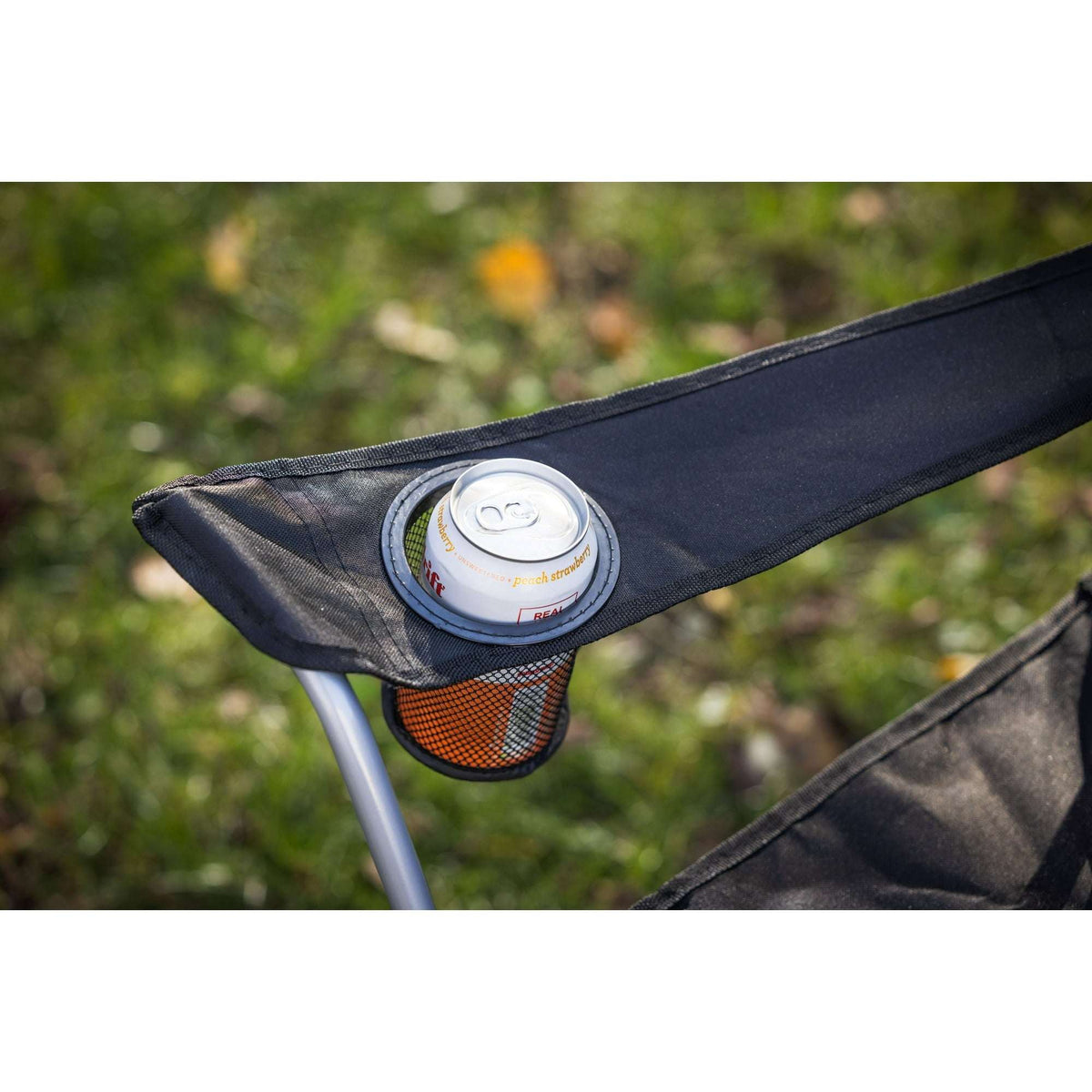 (6 pack) Ozark Trail Quad Folding Camp Chair with Cup Holder, Black