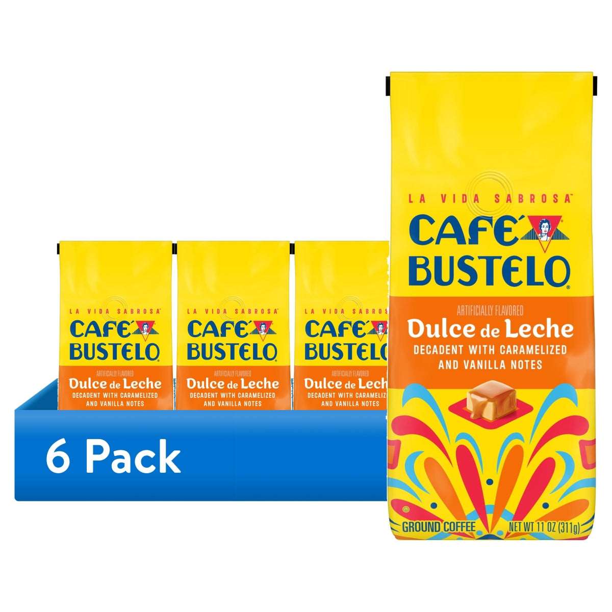 Cafe Bustelo Dulce de Leche Artificially Flavored Ground Coffee, 11 oz Bag