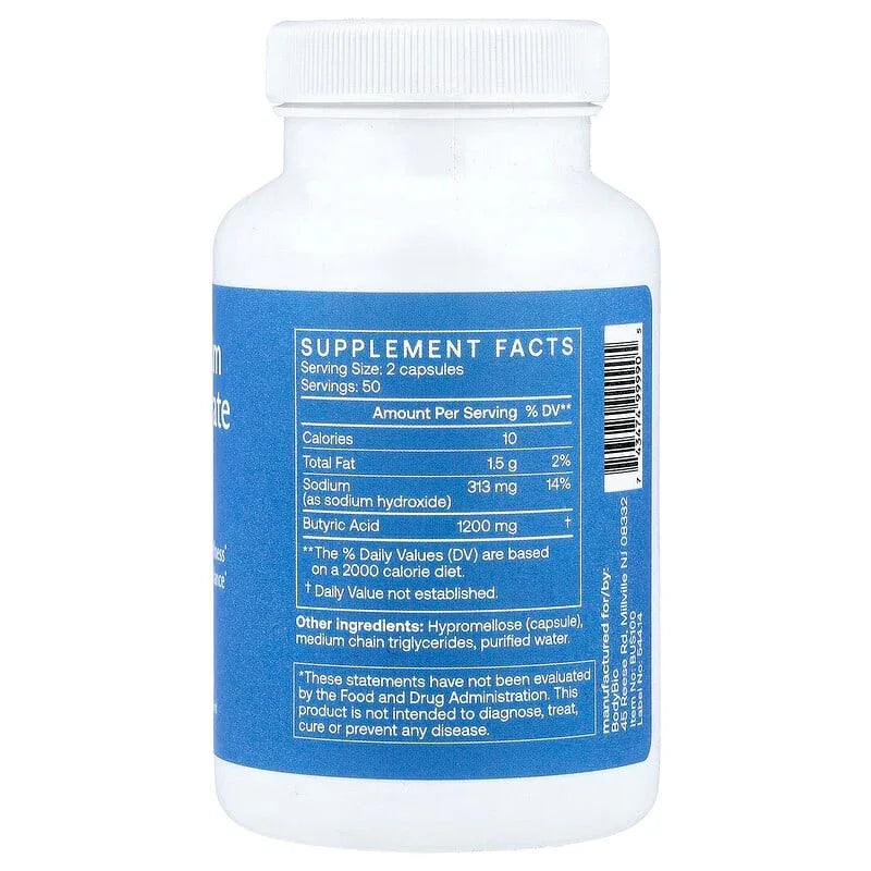 BodyBio, Sodium Butyrate, Capsules