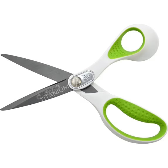 Westcott Carbo Titanium 8 Inch Straight Office Scissors, White, 1-Count